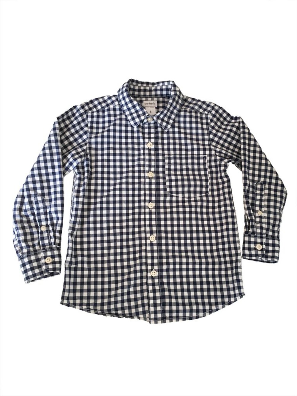 Carters Boy's Blue & White Long sleeve Shirt Size 6
